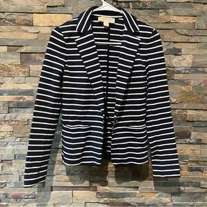 Michael Kors Navy and White Striped Blazer
